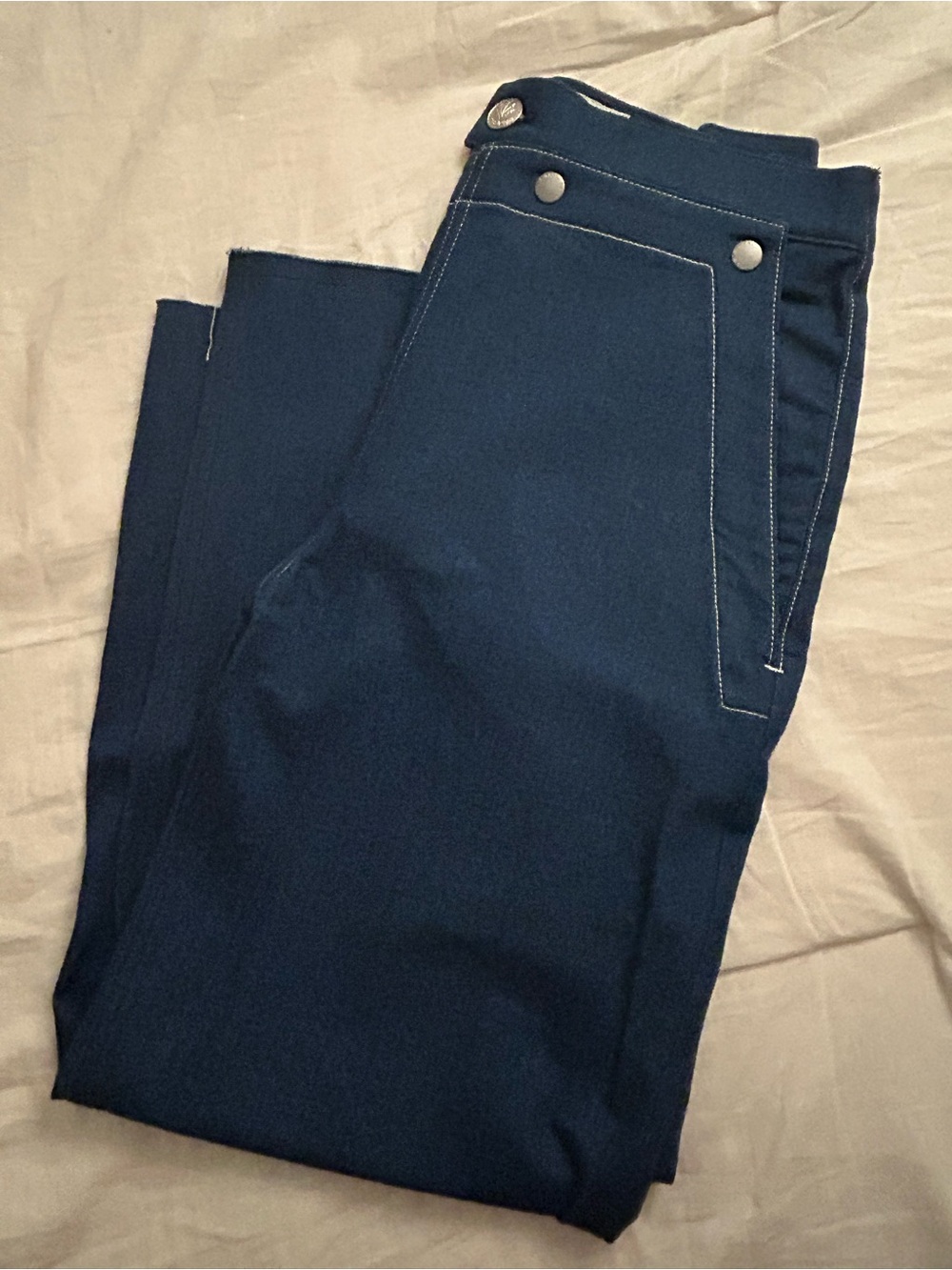 rag & bone Navy Blue Pants with White Stitching